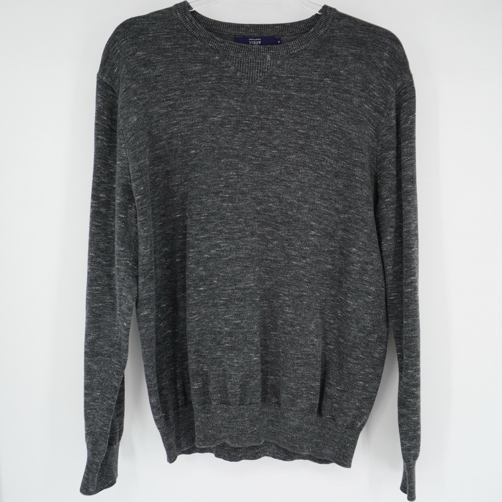 J.‎ Crew Sweater Men's Gray 100% Cotton Long Sleeve Pullover Preppy Careerwear M